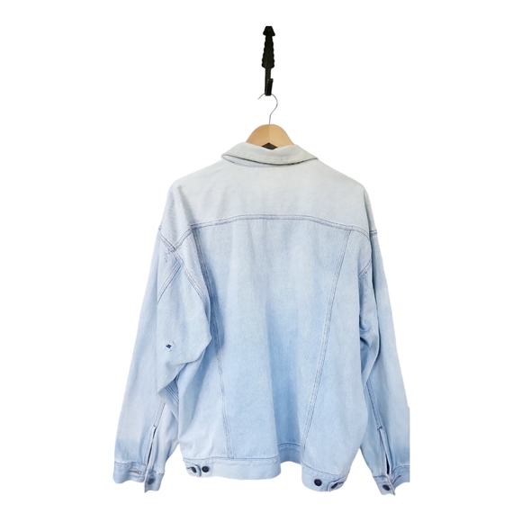 Vintage 80's Stefano Man Light Wash Denim Jean Jacket Size XL - Picture 2 of 9